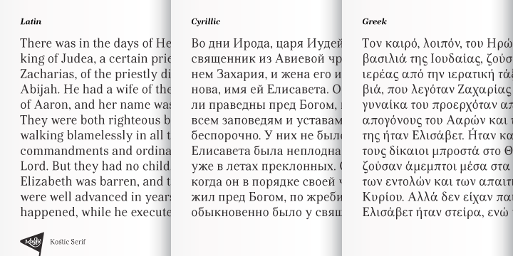 Beispiel einer Kostic Serif-Schriftart #2